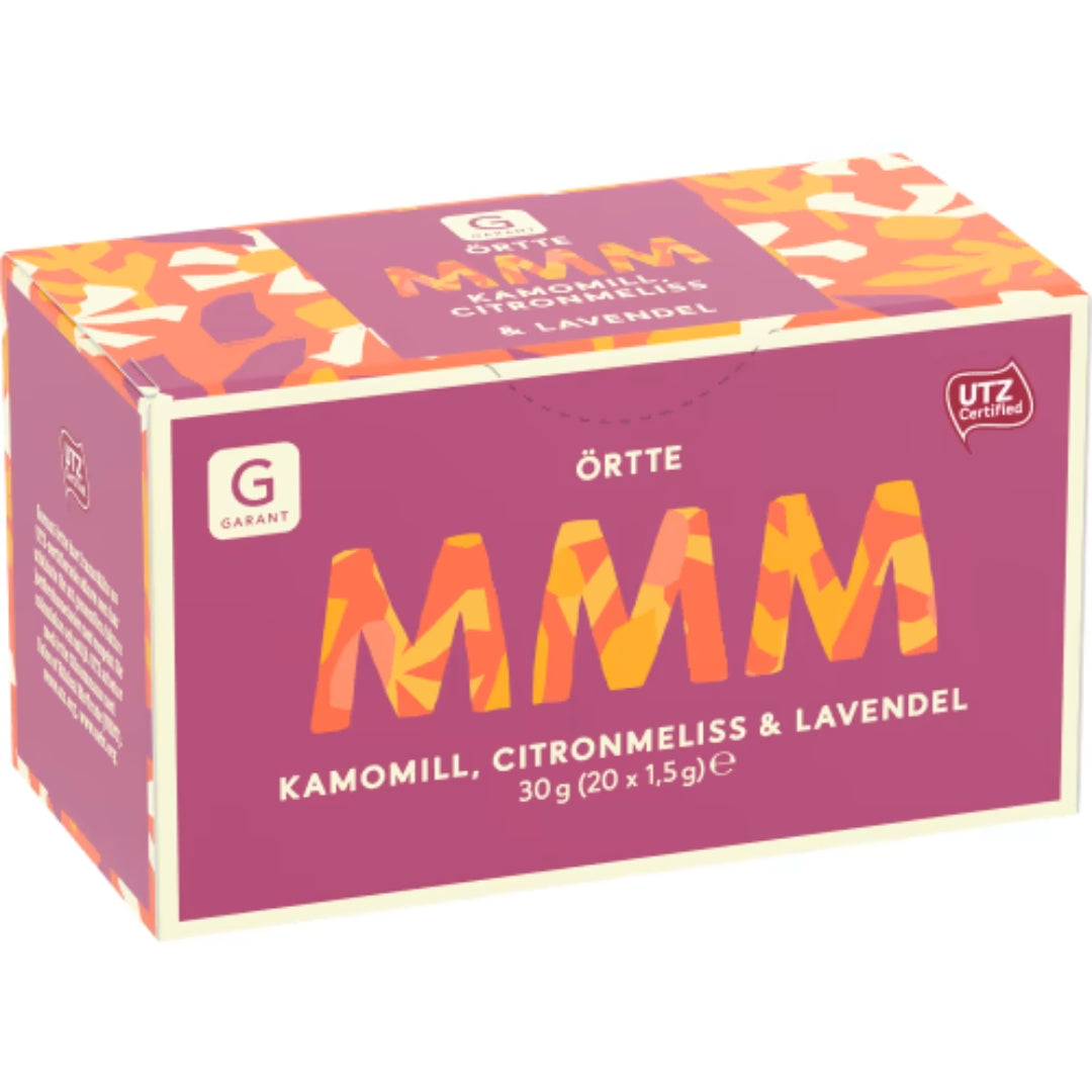 Garant Mmm Örtte Kamomill Lavendel & Ctronmeliss - Herbal Tea with Chamomile, Lemon Balm, and Lavender 20p