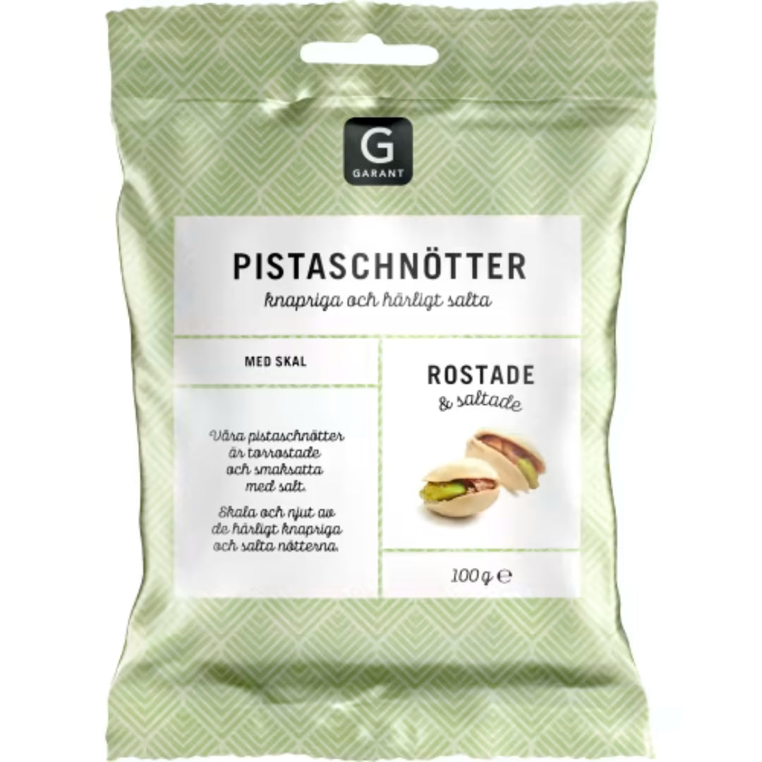 Garant Pistagenötter Rostade Saltade - Roasted and Salted Pistachios with Shells 100g