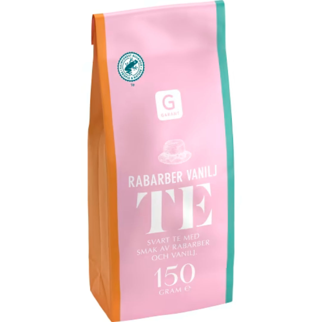 Garant Rabarber Vanilj Te - Rhubarb & Vanilla Black Tea Loose Leaf 150g