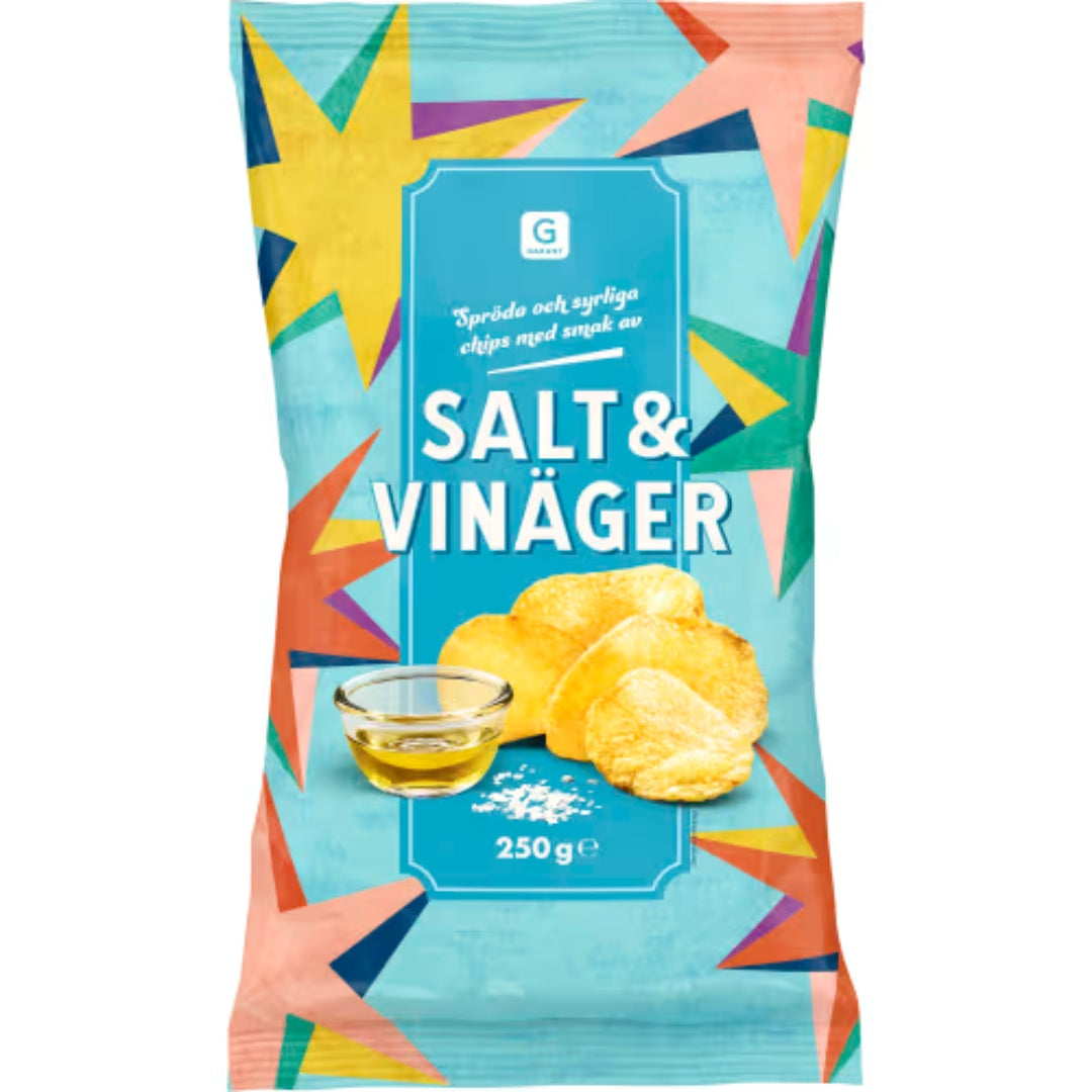 Garant Salt & Vinäger Chips - Salt & Vinegar Chips 250g