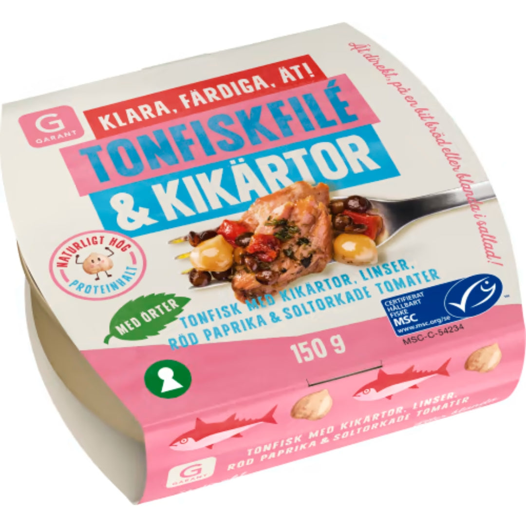 Garant Tonfiskfilé & Kikärtor Linser Röd Paprika - Tuna Fillet 150g