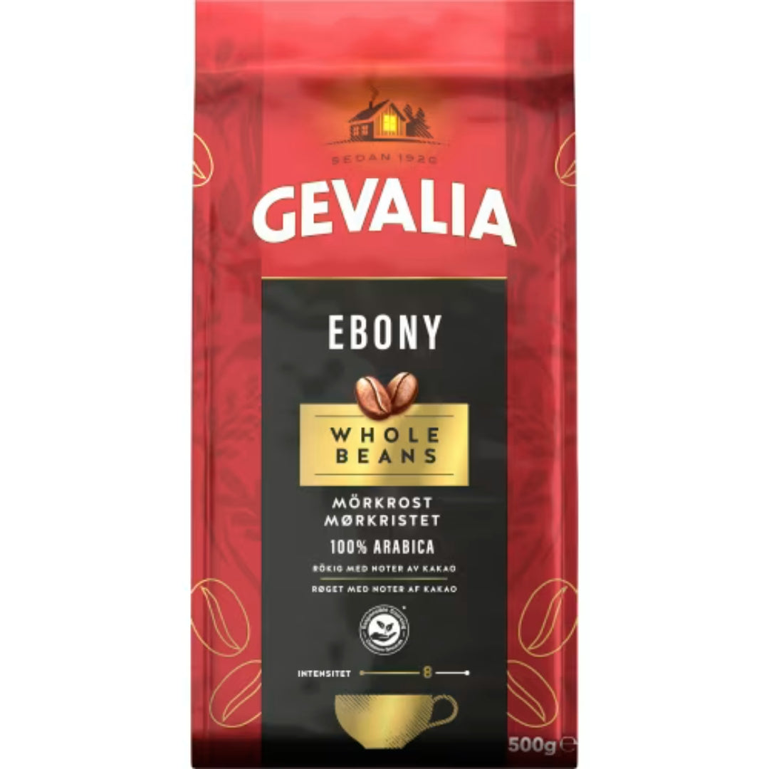 Gevalia Ebony Mörkrost Hela Bönor - Dark Roasted whole Coffee Beans 500g