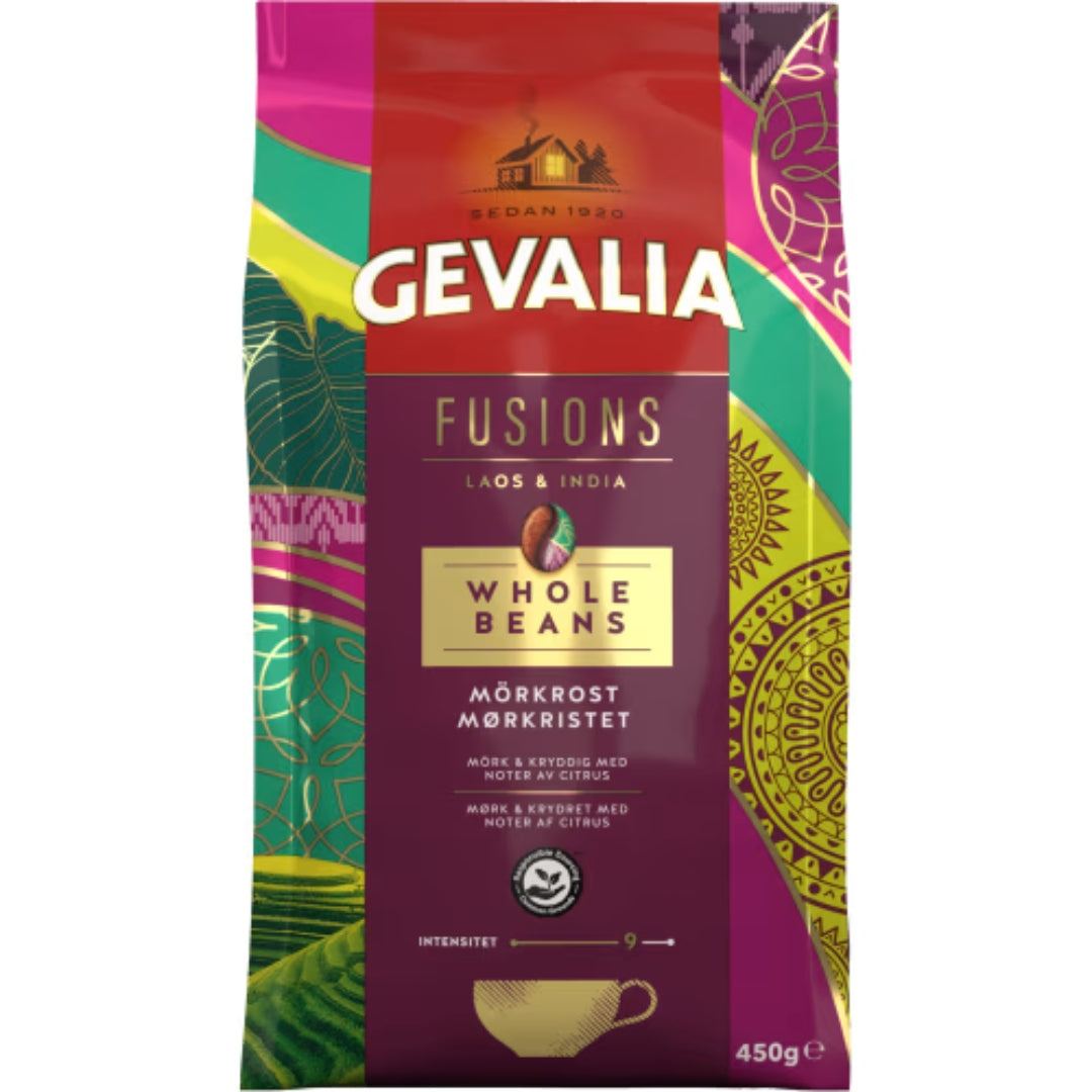 Gevalia Fusion Laos & india Kaffe Hela Bönor - Coffee Whole Beans 450g