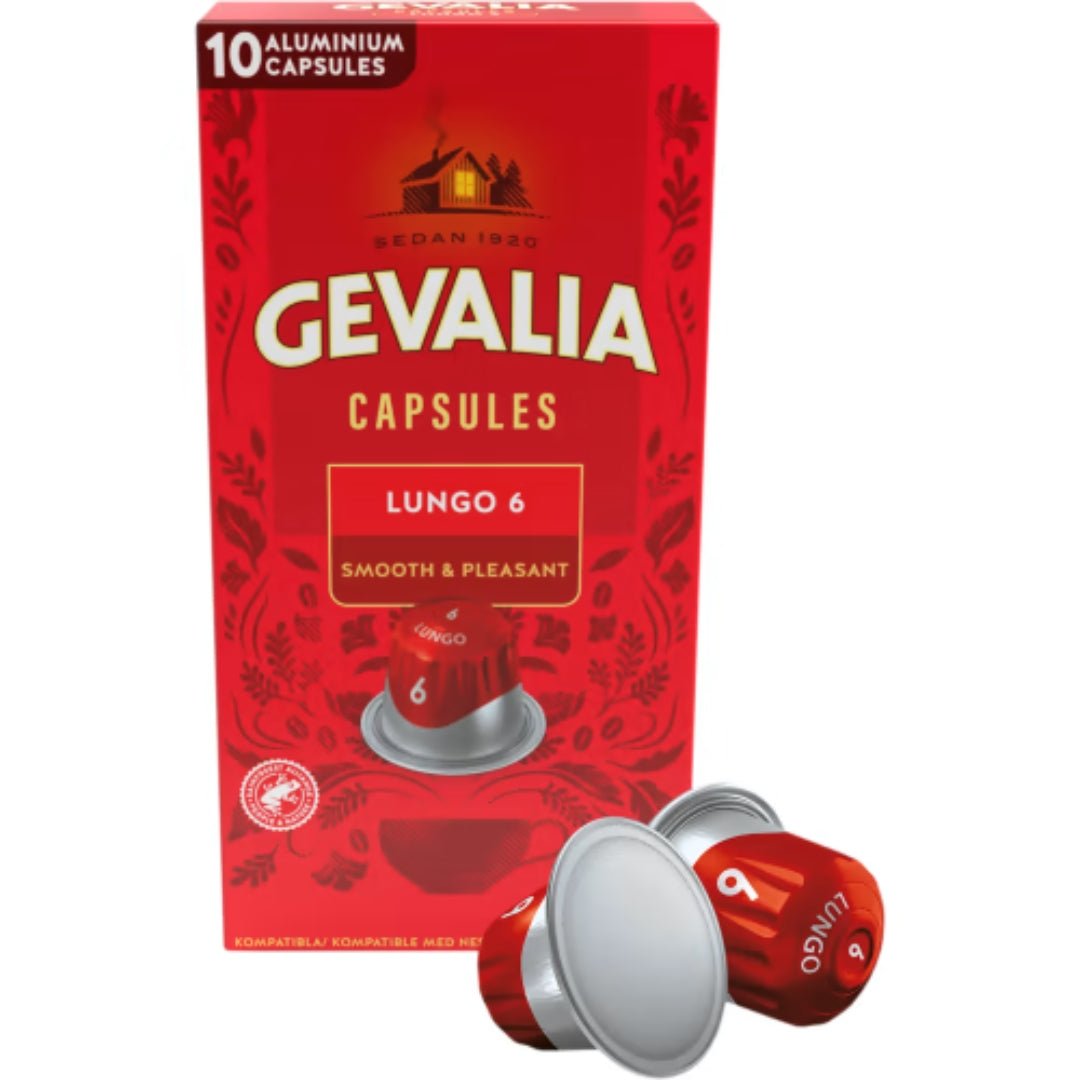 Gevalia Lungo 6 Kaffekapslar - Coffee Capsules 10p