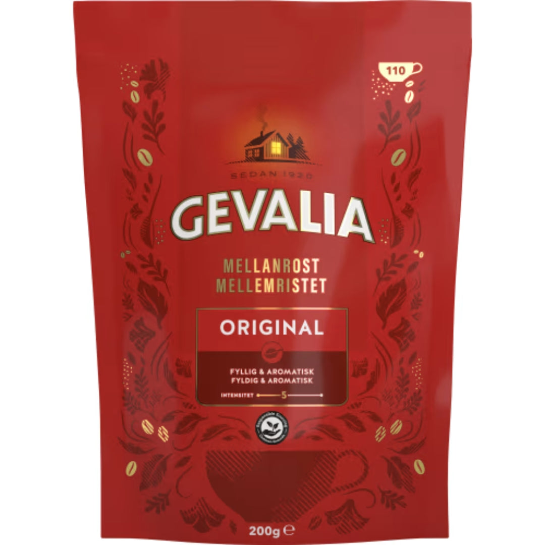 Gevalia Original Mellanrost Snabbkaffe Refill - Medium Roast Instant Coffee 200g