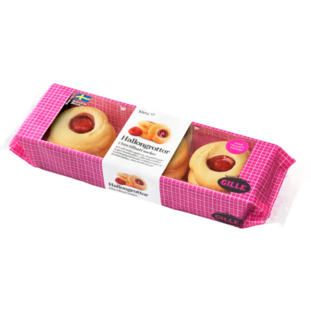 Gille Hallongrottor - Shortbread Cookie with Raspberry filling 150g