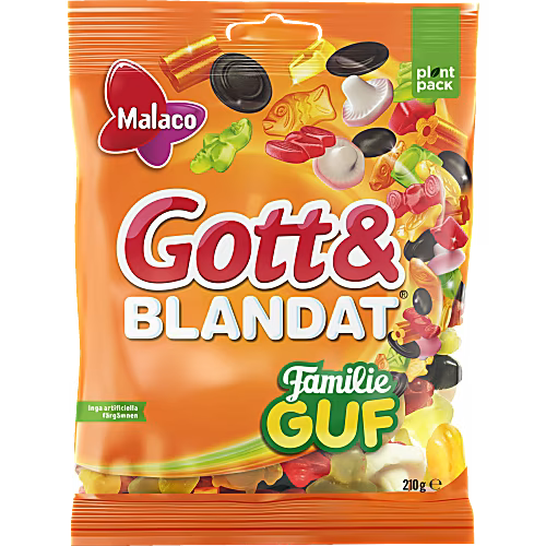 Malaco Gott & Blandat Familie Guf – Fruity Wine Gum Mix 210g