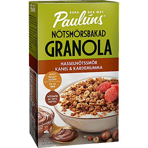Paulúns Granola Hasselnötssmör, kanel & kardemumma - Granola 430g