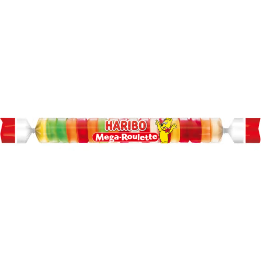Haribo Mega Roulette Fruit - Fruit-Flavored Wine Gums 45g