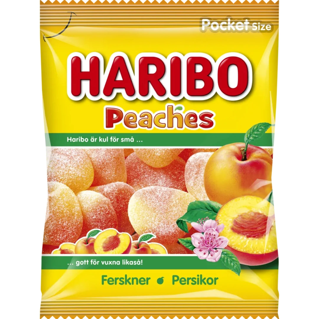 Haribo Peaches - Juicy Gummy Candies 70g