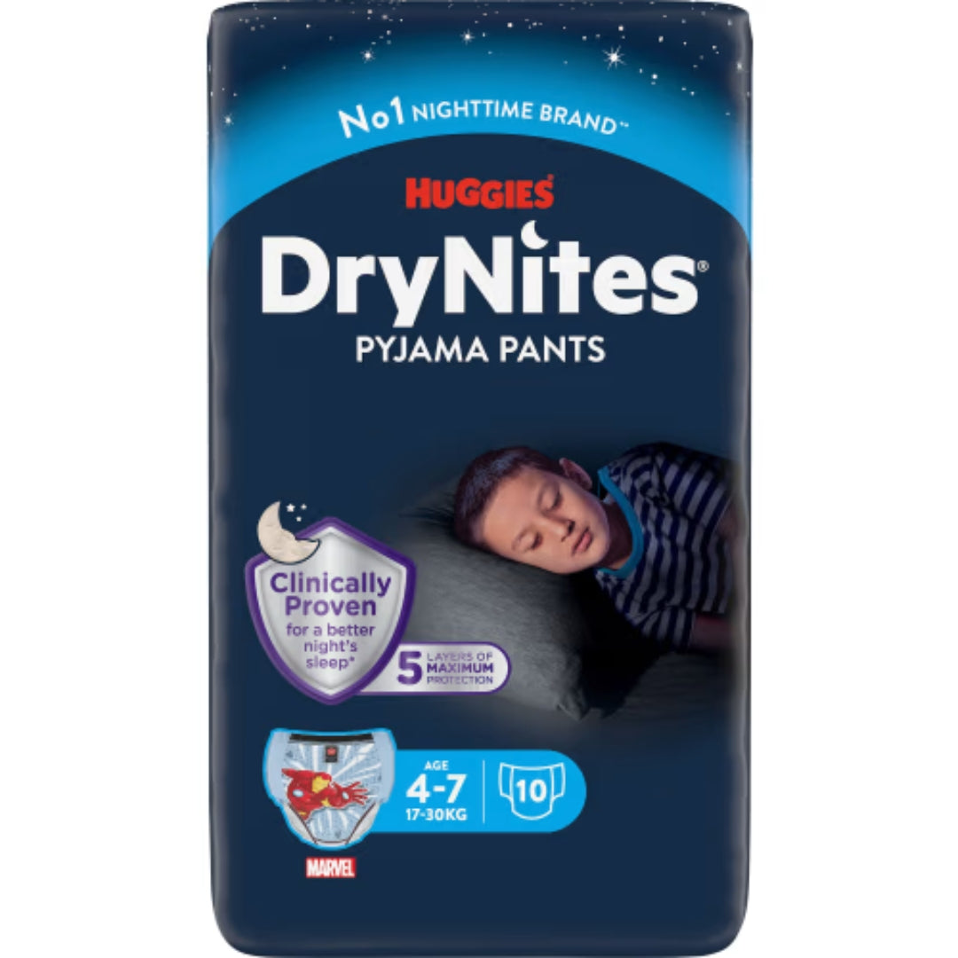 Huggies Dry Nites Pojke 4-7år Nattblöjor - Boys 4-7 Years Nighttime Diapers 10p
