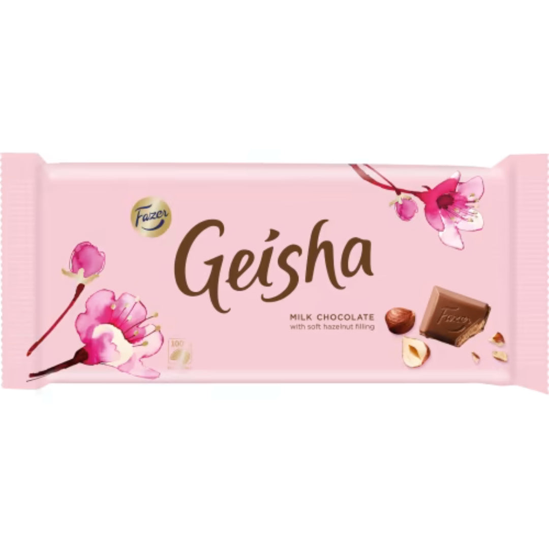 Fazer Geisha - Milk Chocolate bar with Hazelnut Filling 121g