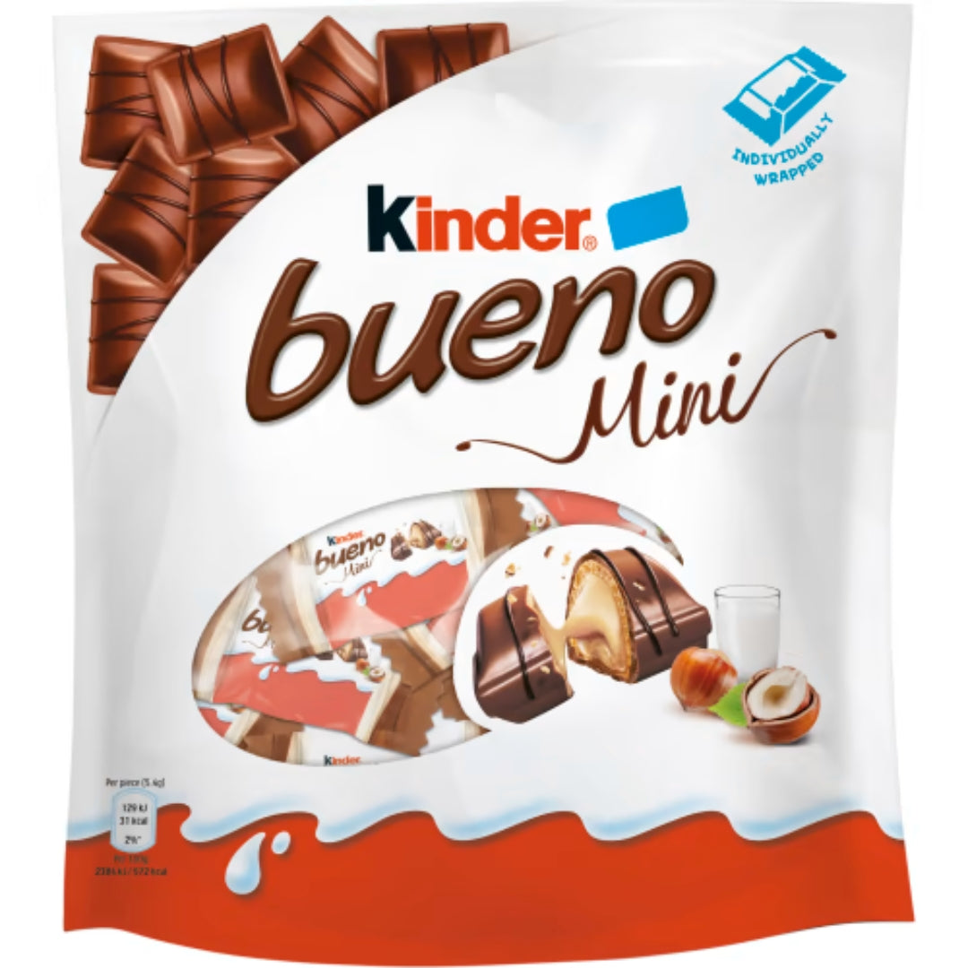 Kinder Bueno Mini - Crispy Wafer, Creamy Hazelnut Filling, and Milk Chocolate coating 108g