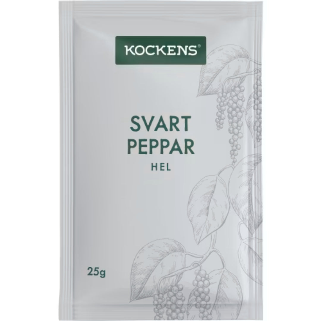 Kockens Svartpeppar Hel Påse - Black Pepper 25g