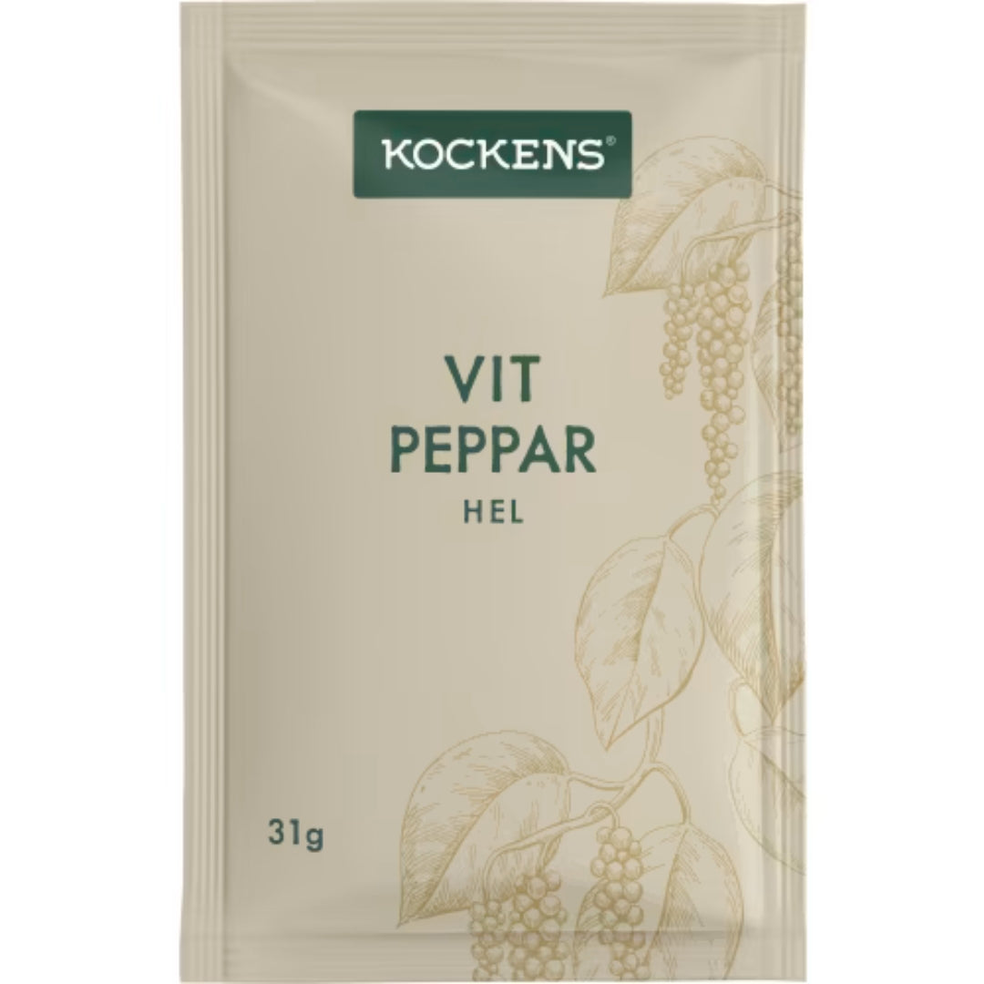 Kockens Vitpeppar Hel Påse - White Pepper 31g