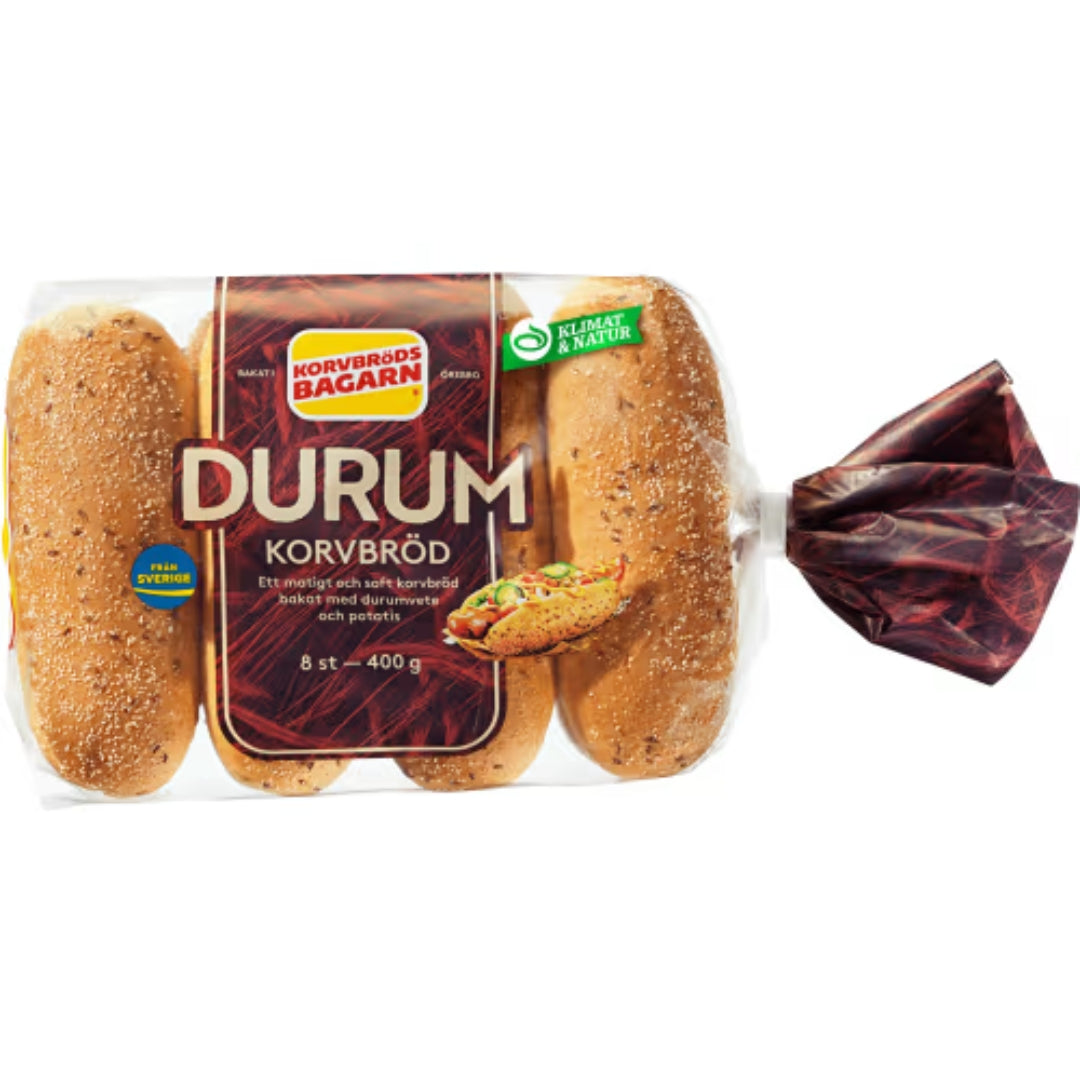 Korvbrödbagarn Korvbröd Extra Durum 8-pack - Hot Dog Buns Extra Durum 400g
