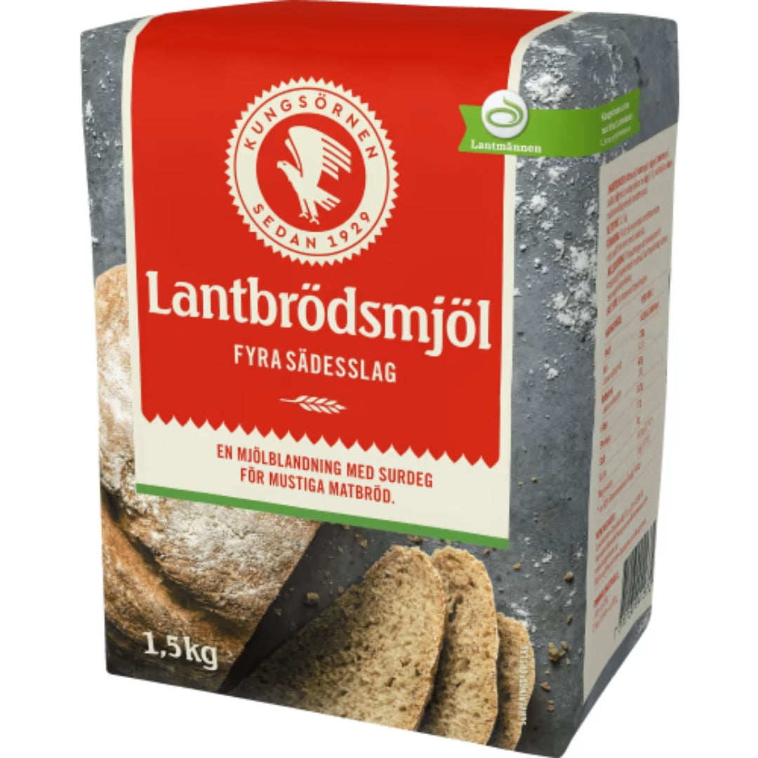 Kungsörnen Lantbrödsmjöl - Four Grains Bread Flour 1.5kg