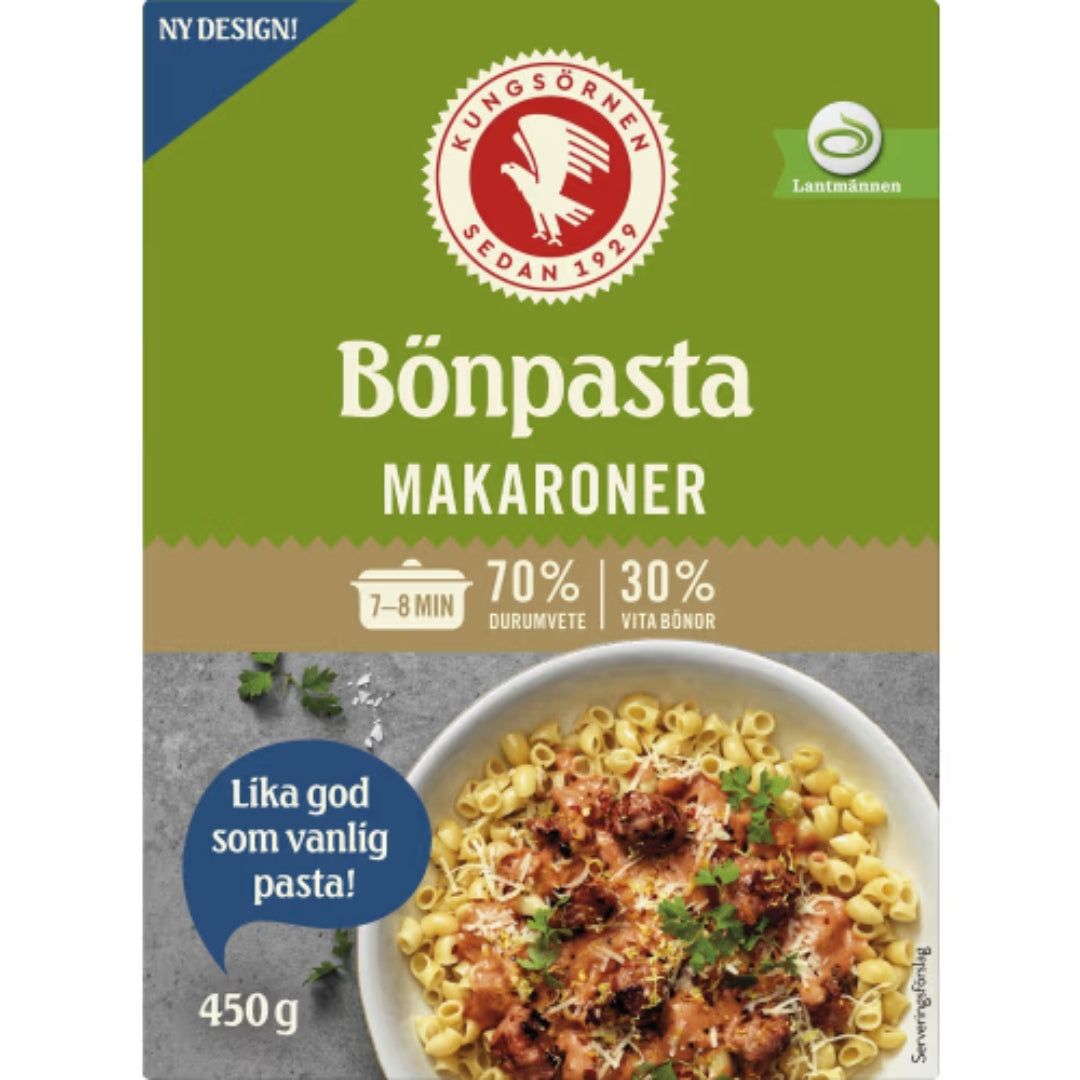 Kungsörnen Makaroner Bönpasta - Durum Wheat & White Beans Macaroni 450g