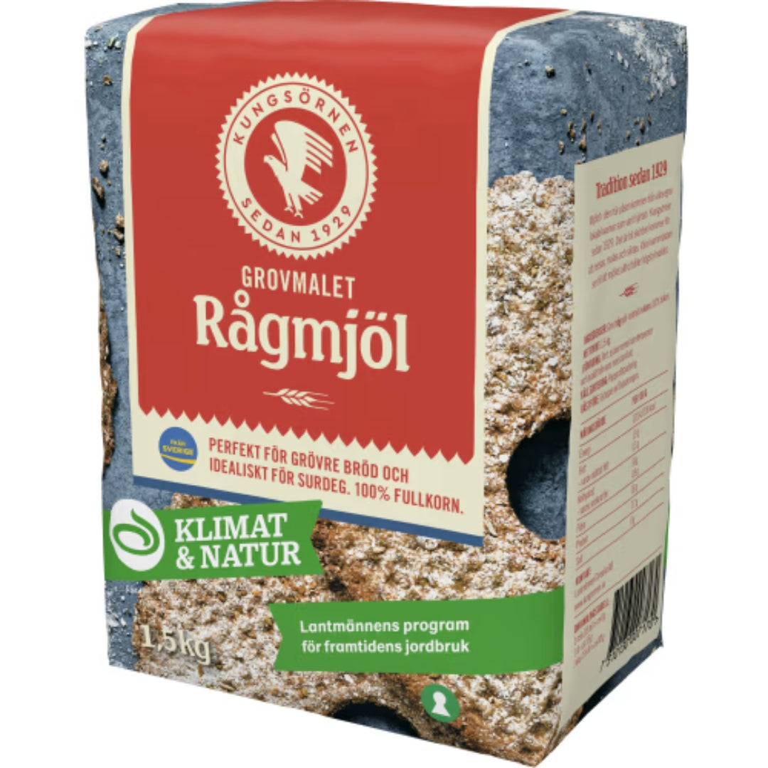 Kungsörnen Rågmjöl Grovmalt - Rye Flour Coarsely Milled 1.5kg