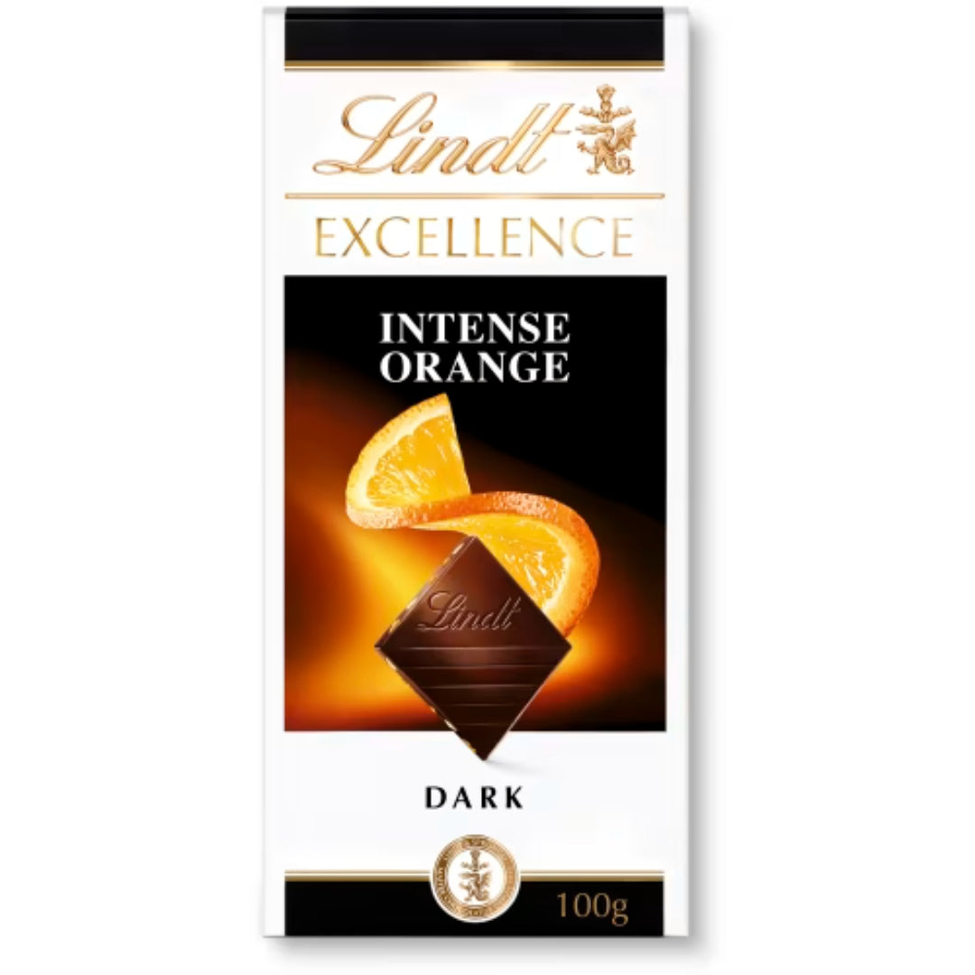 Lindt Excellence Orange Noir Chokladkaka - Dark Chocolate with pieces of dried orange and almond slices 100g