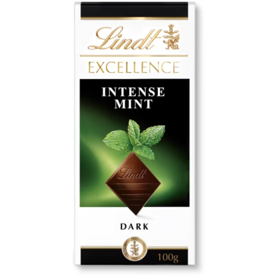 Lindt Excellence Intense Mint Chokladkaka - Dark Chocolate bar with Mint 100g