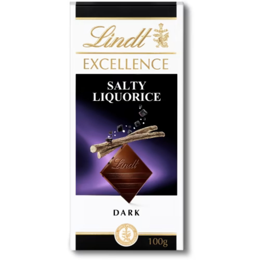 Lindt Excellence Salty Liquorice - Dark Chocolate bar with Salty Liquorice 100g