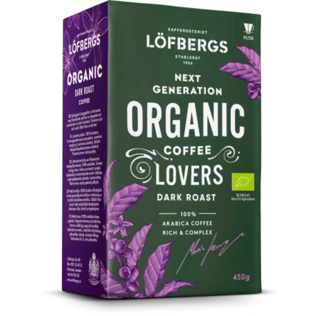 Löfbergs Dark Roast Bryggkaffe - Organic Dark Roast Coffee 450g