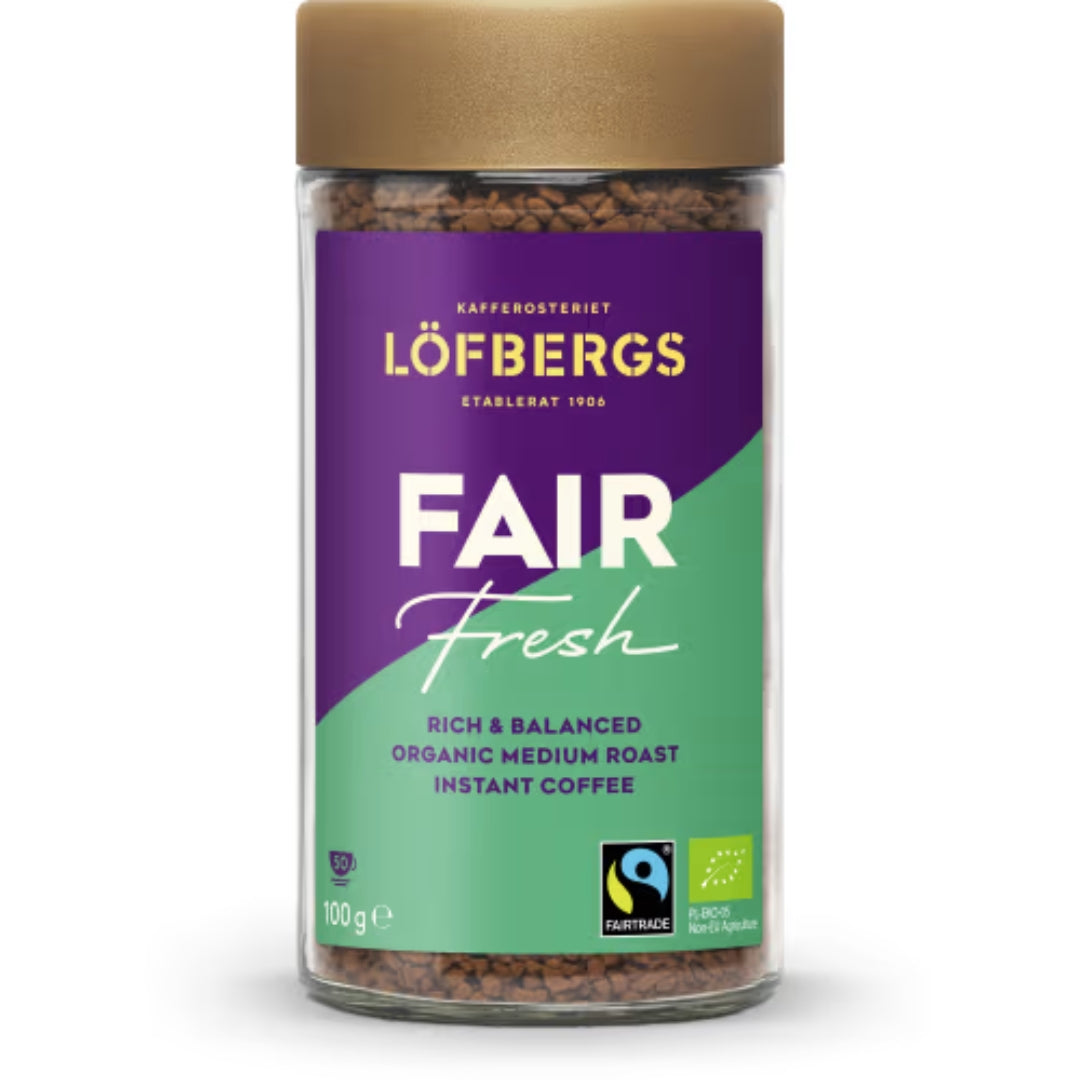 Löfbergs Fair Fresh Light Roast Snabbkaffe - Medium Roast Instant Coffee 100g