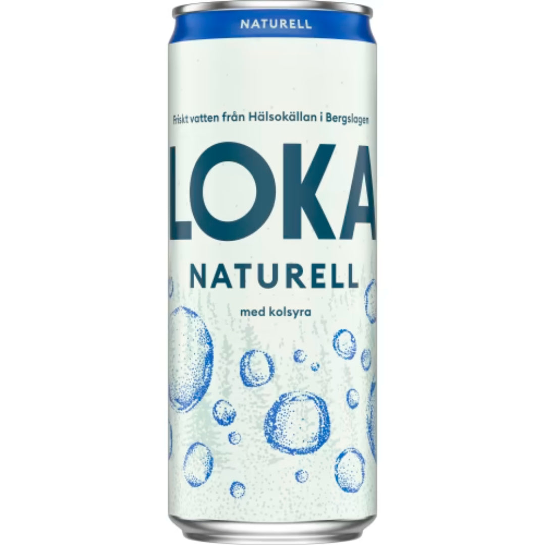 Loka Naturell Kolsyrat Vatten Burk - Natural Sparkling Water 33cl