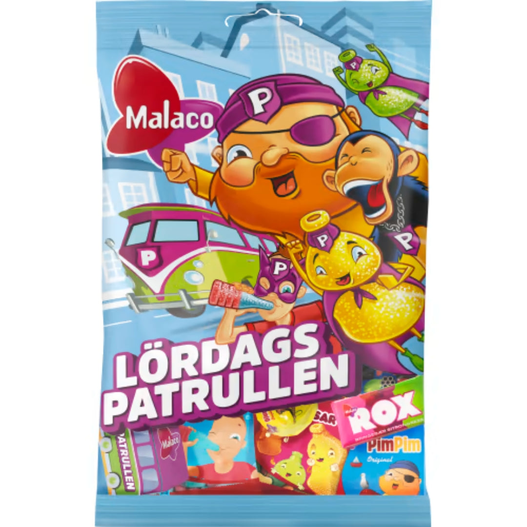Malaco Lördagspatrullen - Candy Bag with a mix of Malaco Candy 155g