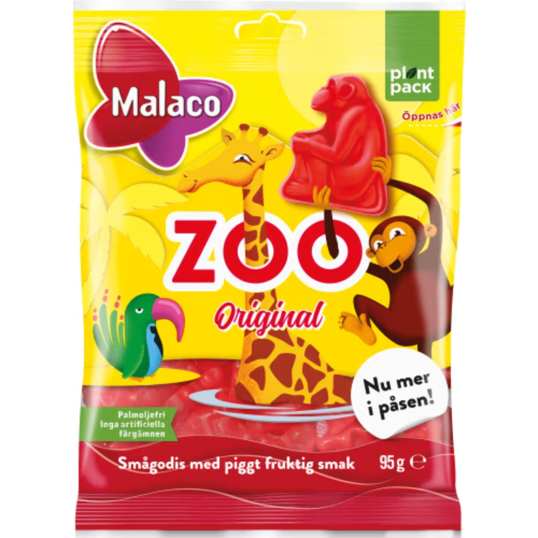 Malaco Zoo Original – Fruit Flavoured Wine Gums 95g