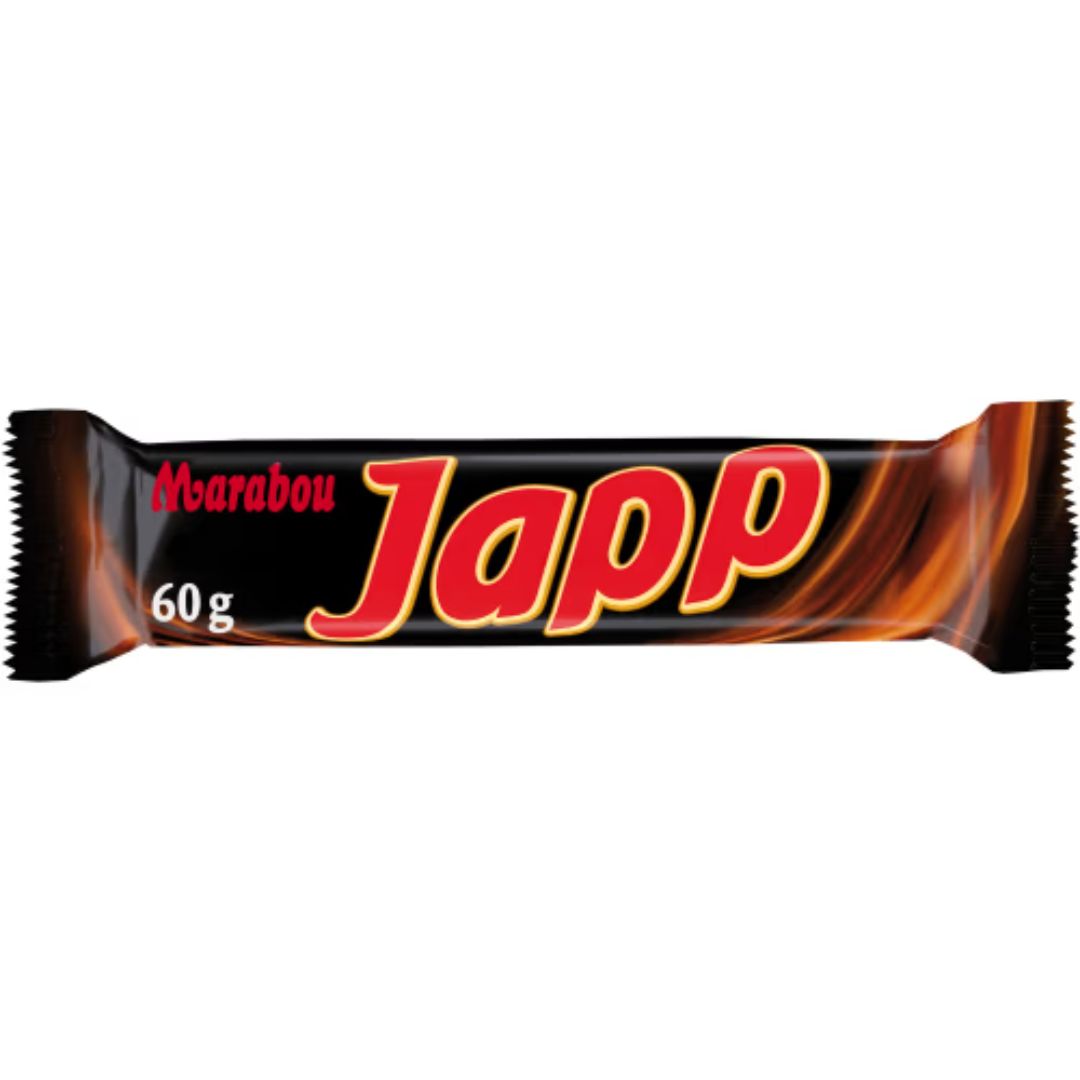 Marabou Japp - Soft Caramel and Chewy Nougat Covered in Milk Chocolate 60g