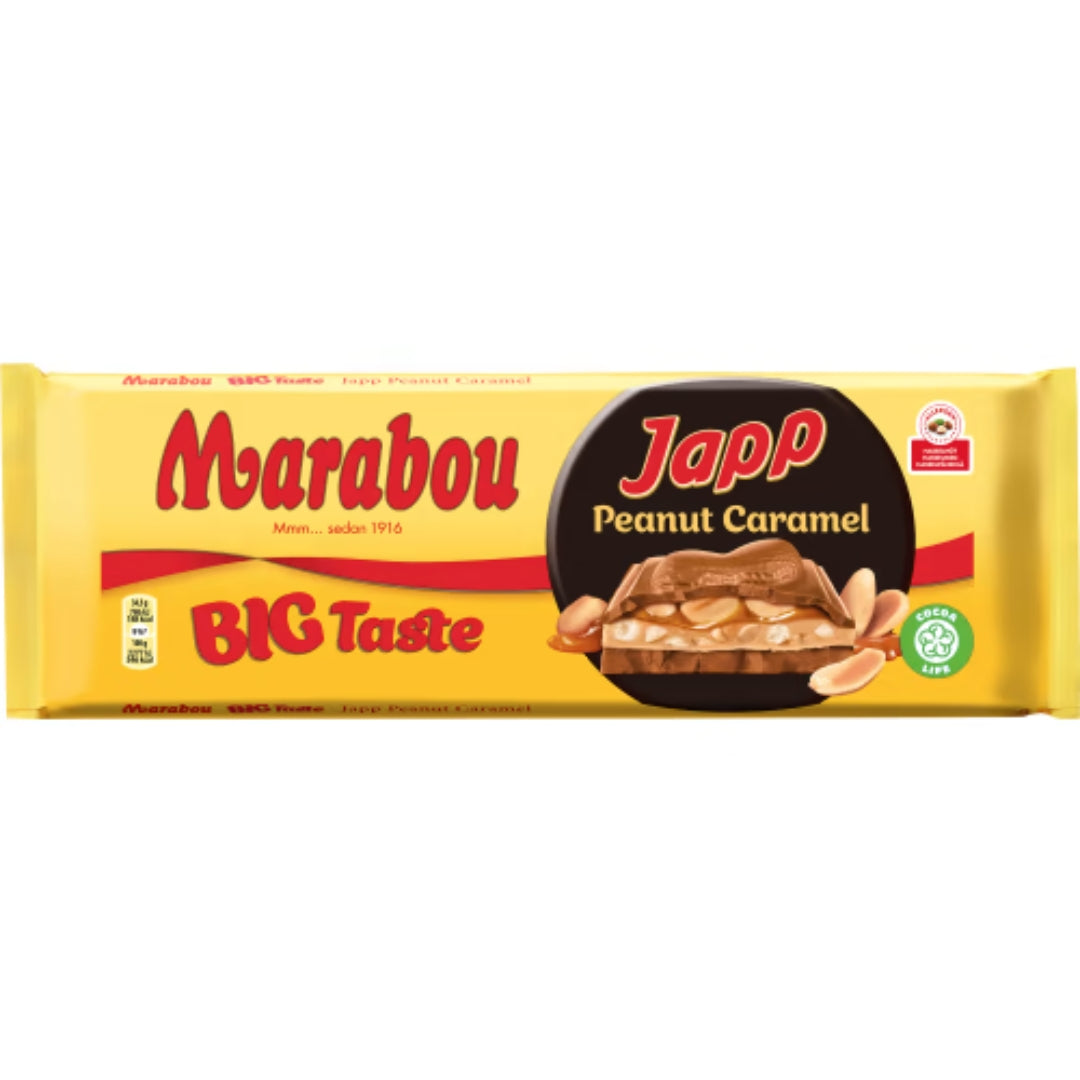 Marabou Japp Peanut Caramel Big Taste - Milk Chocolate with Caramel and Peanut Filling 276g
