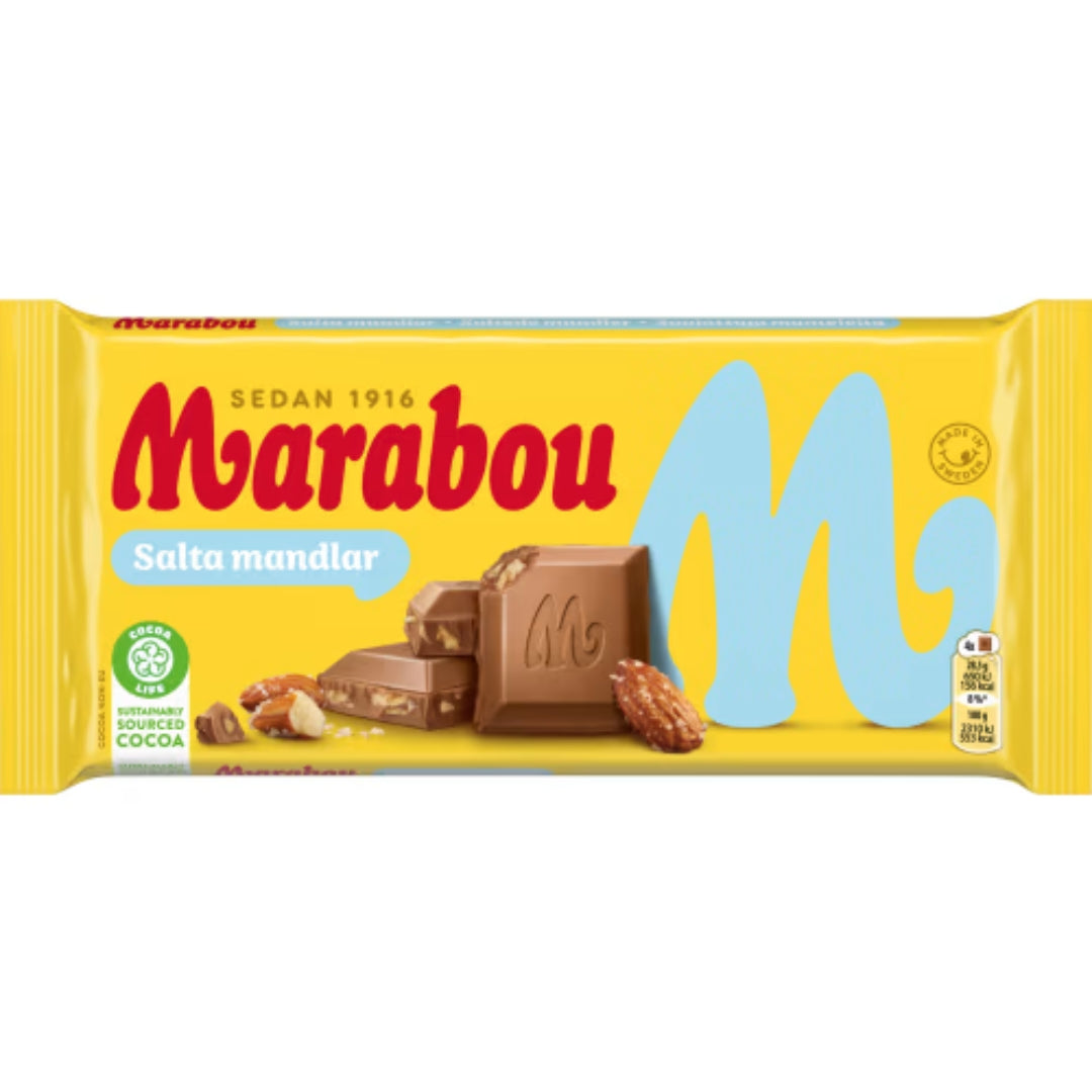 Marabou Salta Mandlar - Milk Chocolate with Crushed Caramelized Almonds 160g