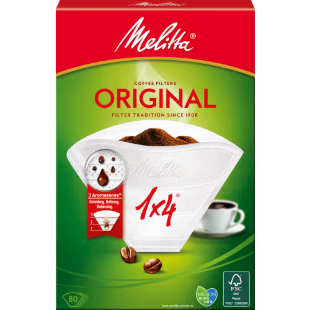 Melitta Kaffefilter 1x4 Vit Original - Coffee Filters 80P