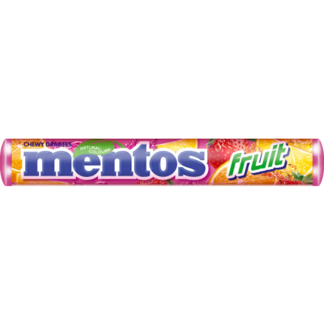 Mentos Frukt - Chewy and Refreshing Fruit Candy Tablets 38g