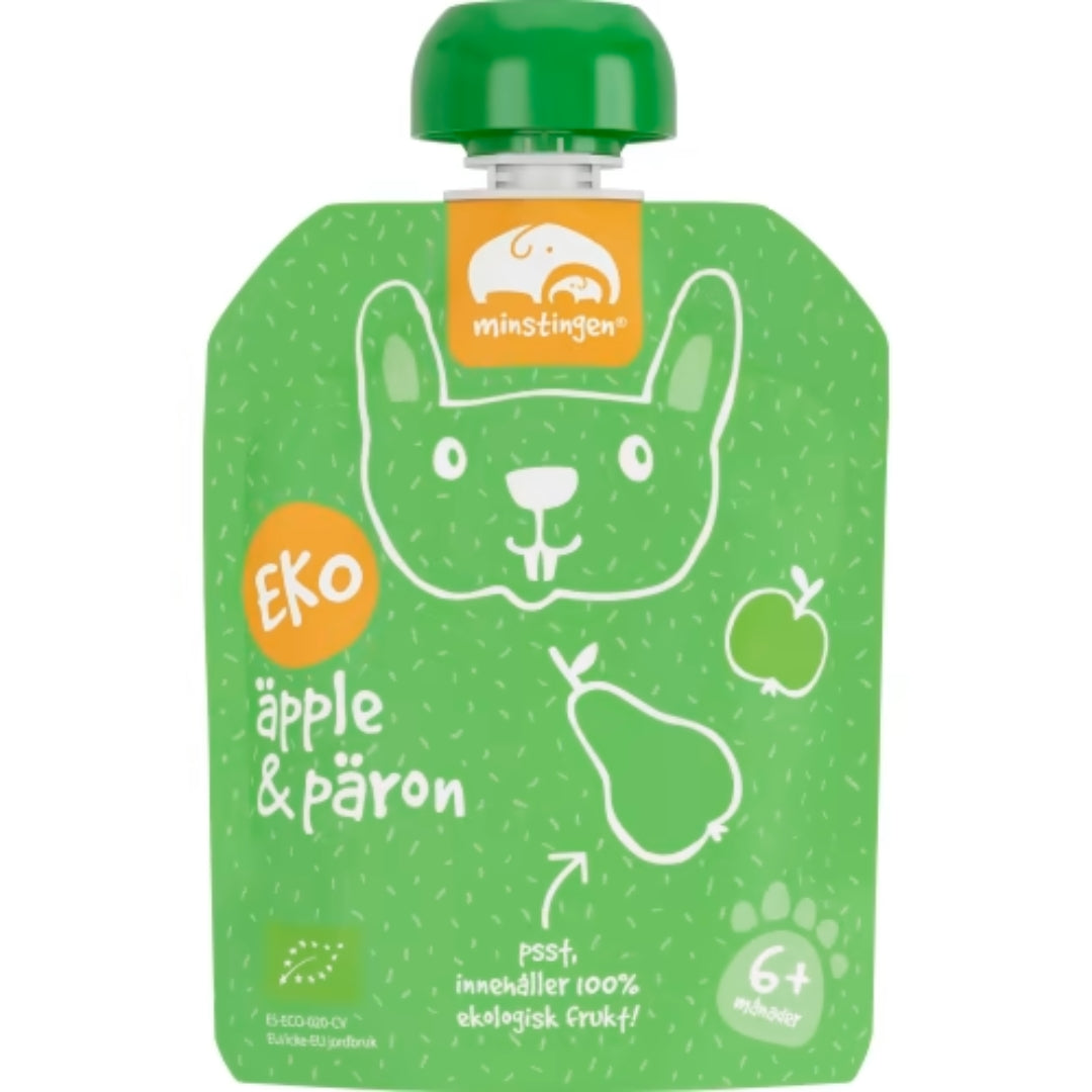 Minstingen Äpple Päron Puré 6 Månader - Apple & Pear Organic Purée 90g