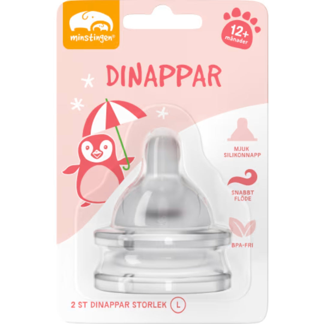 Minstingen Dia Napp +12m 2-pack - Silky Soft Silicone Teat 2p