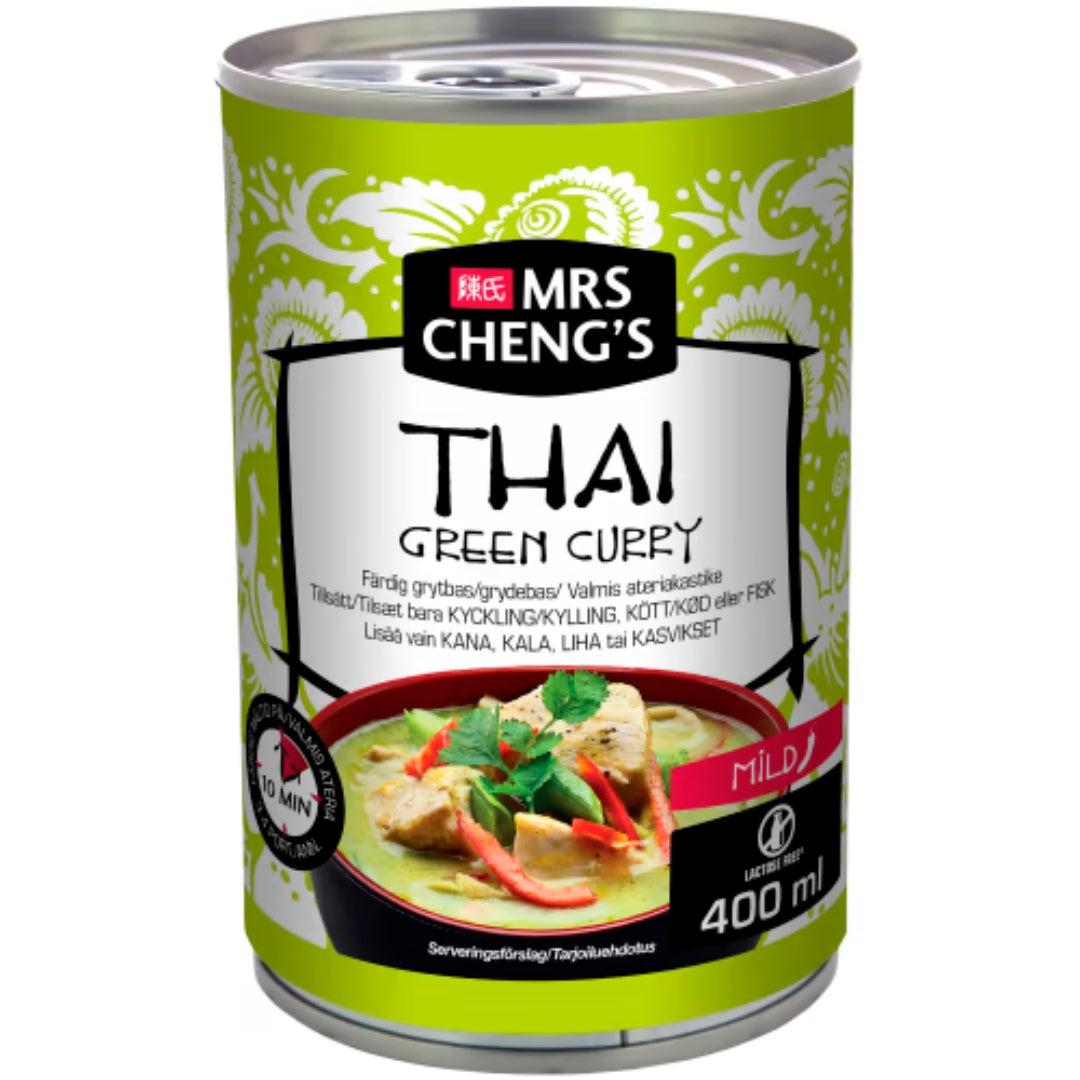 Mrs Cheng's Green Curry Thai Mild - Thai Green Curry Cooking Base 400ml