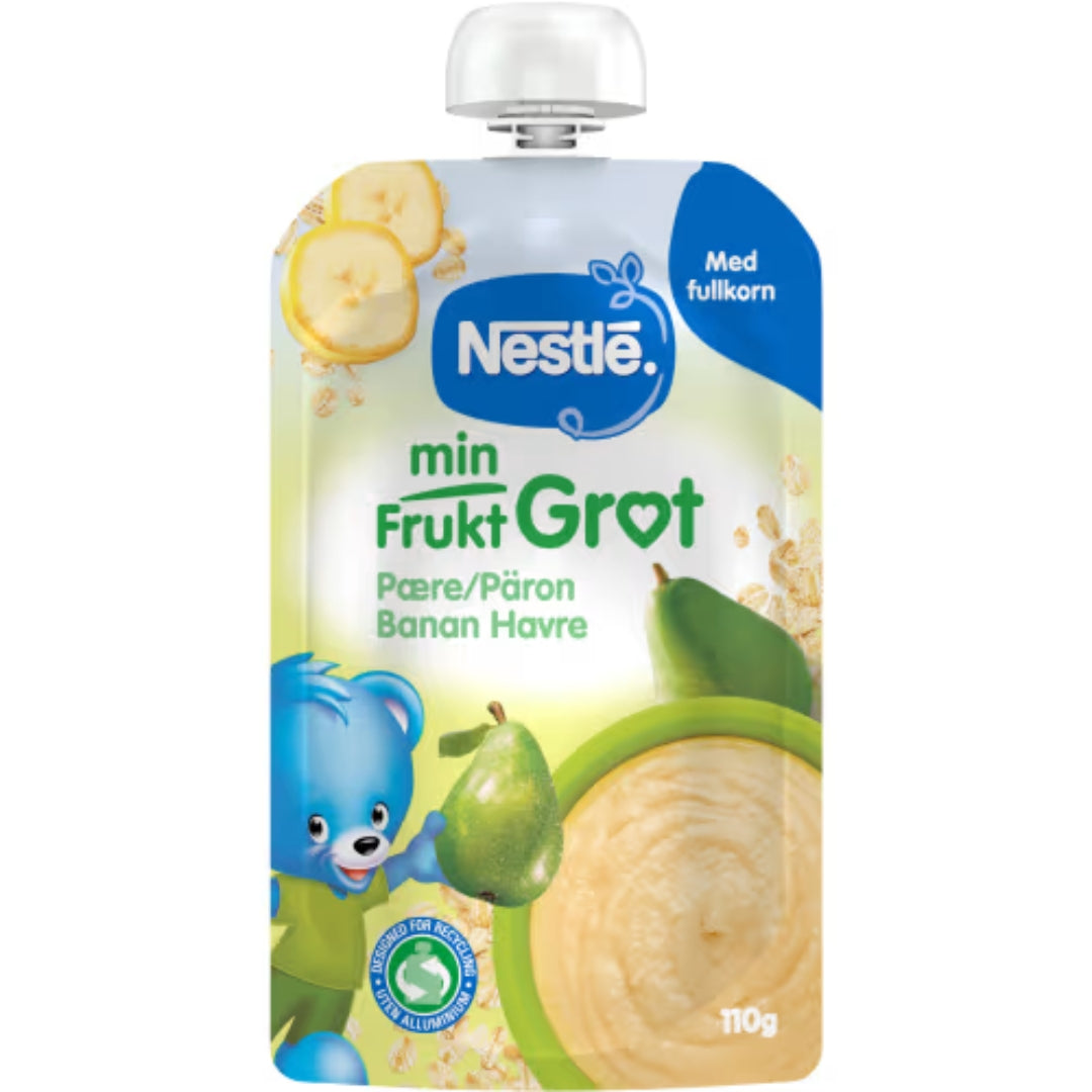 Nestlé Fruktgröt Päron Banan 6 Månader - Porridge Cash Snack Pere, banana e grano intero 110g
