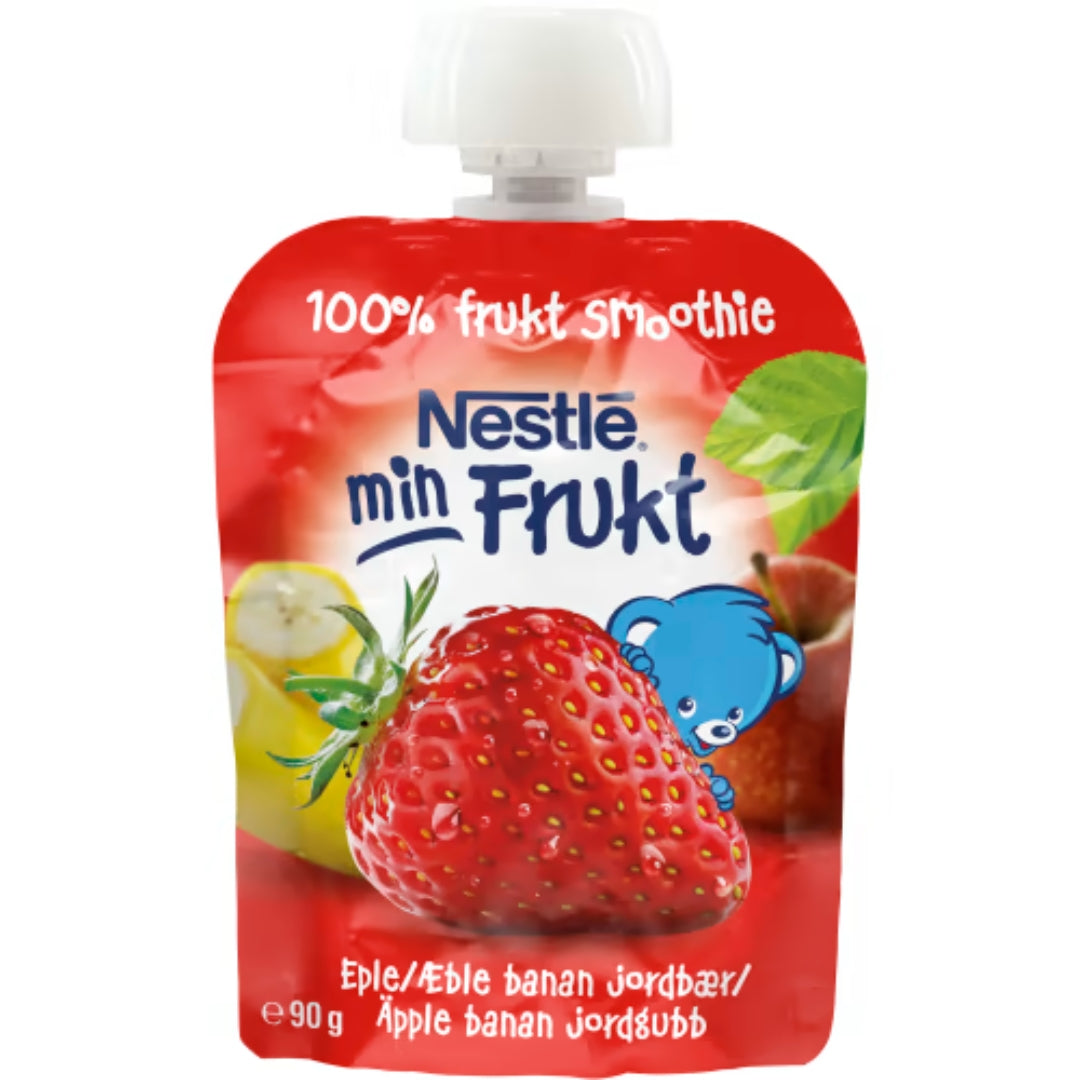 Nestlé Fruktsmoothie Äpple Banan Jordgubb 6 Månader - Apple, Strawberry & Banana Smoothie 90g