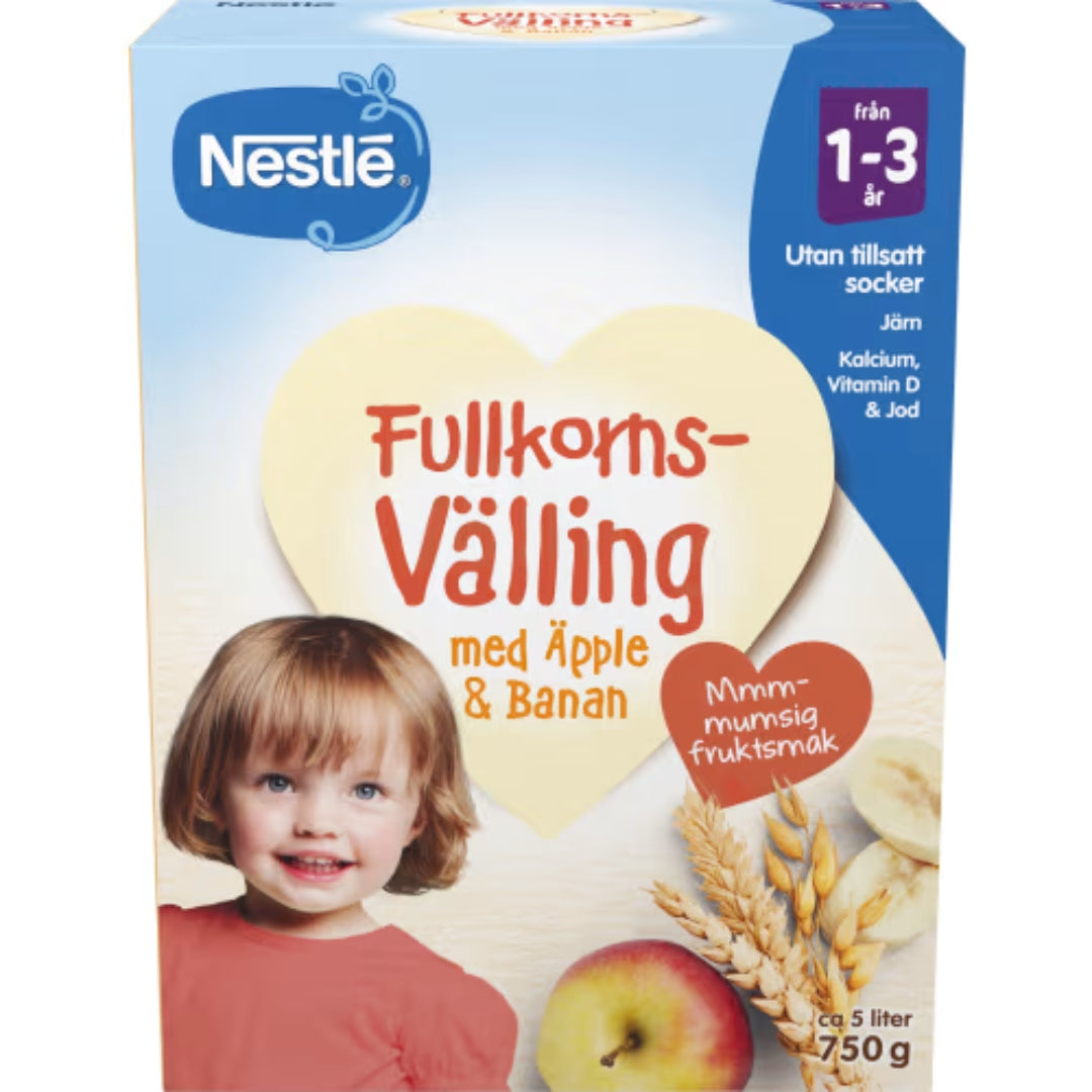 Nestlé Välling Fullkorn Äpple Banan Från 1-3 År - Whole Grain Porridge with Apple & Banana 5l