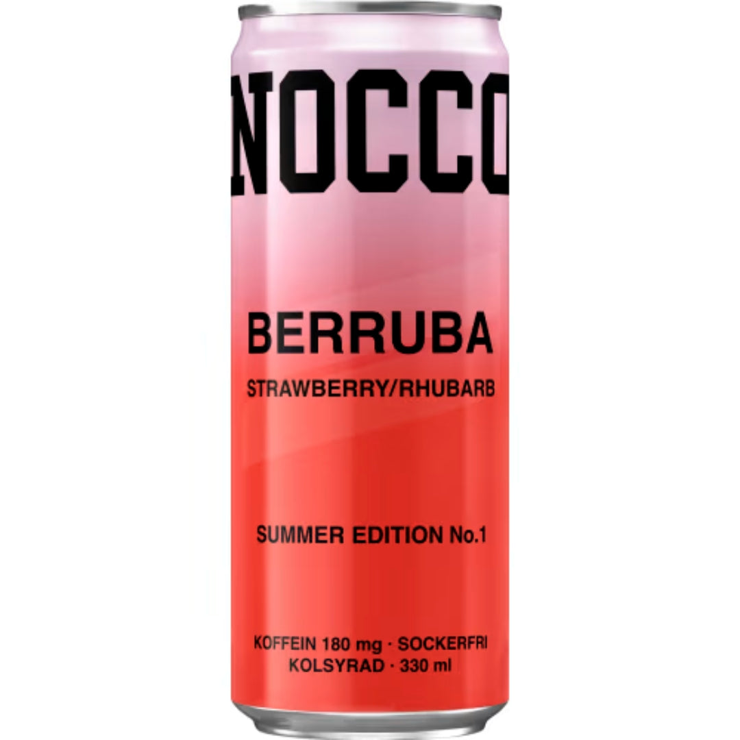 Nocco Berruba Strawberry/rhubarb Energidryck Burk - Strawberry/Rhubarb Energy Drink 33cl