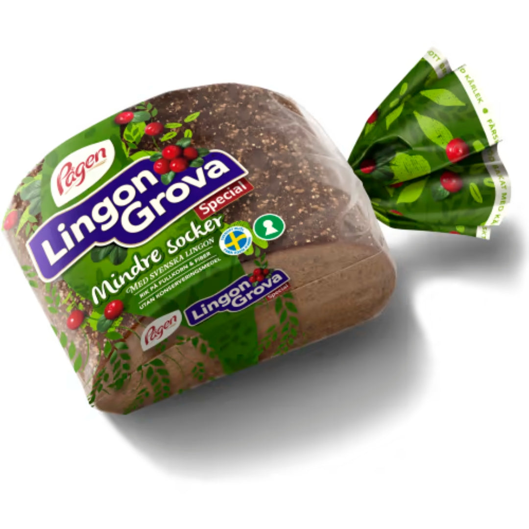 Pågen Lingongrova Special - Bread with Whole Grains, Fiber, and with Less Sugar 500g