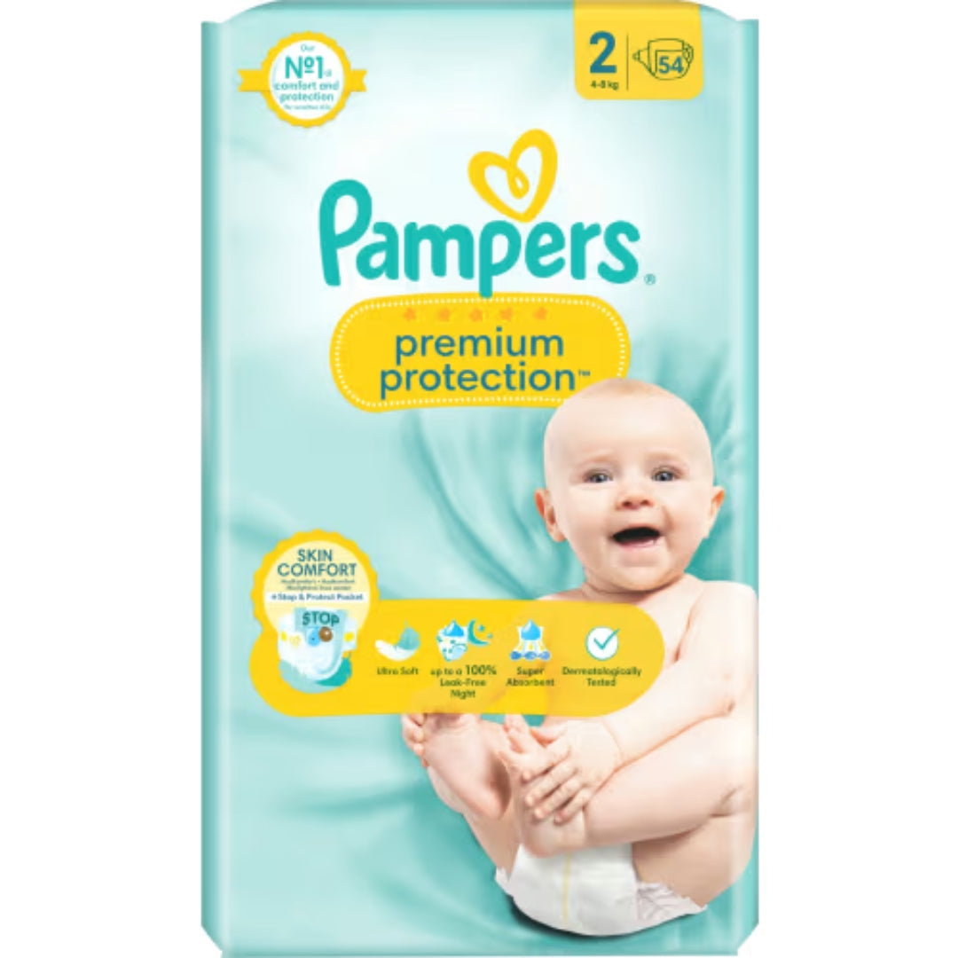 Pampers Premium 2 Protection 4-8kg Tejpblöjor - Tape Diapers 4-8kg 54p
