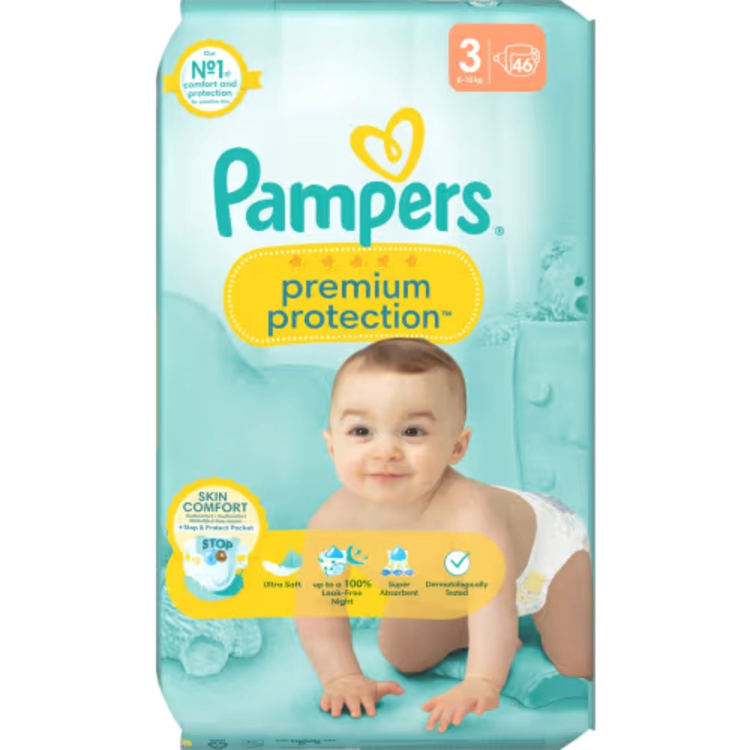 Pampers Premium 3 Protection 6-10kg Tejpblöjor - Tape Diapers 6-10kg 46p