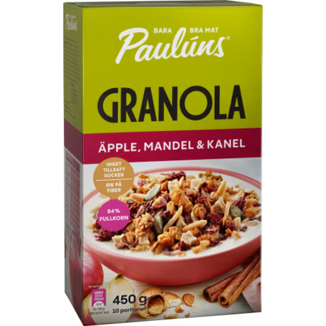 Paulúns Äpple Mandel Kanel Granola - Apple, Almond & Cinnamon Granola 450g