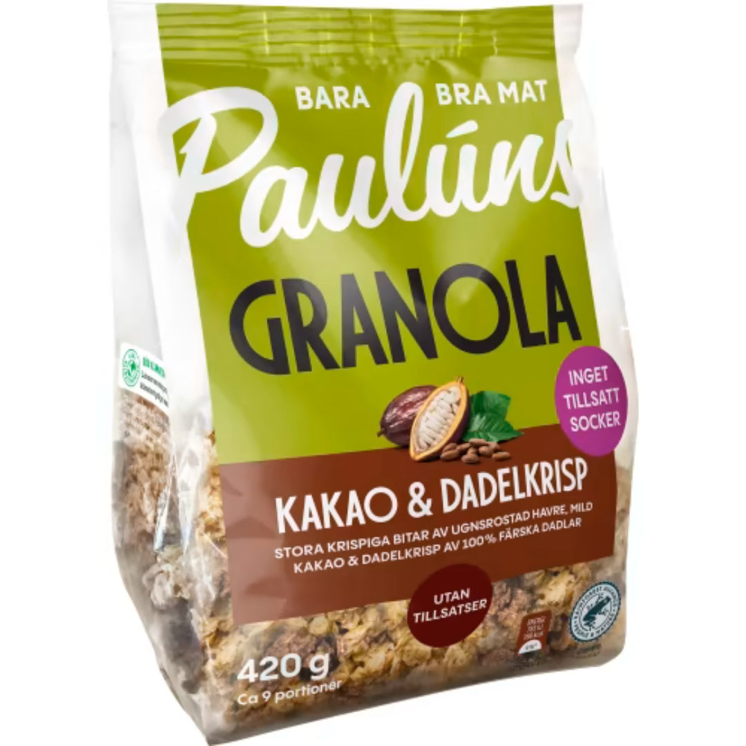 Paulúns Kakao Dadel Krisp Granola - Cocoa & Date Crisp Granola 420g