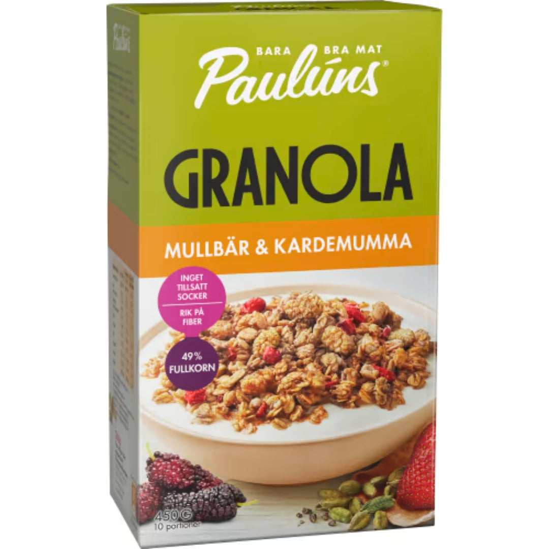 Paulúns Mullbär Kardemumma Granola - Mulberry & Cardamom Granola 450g