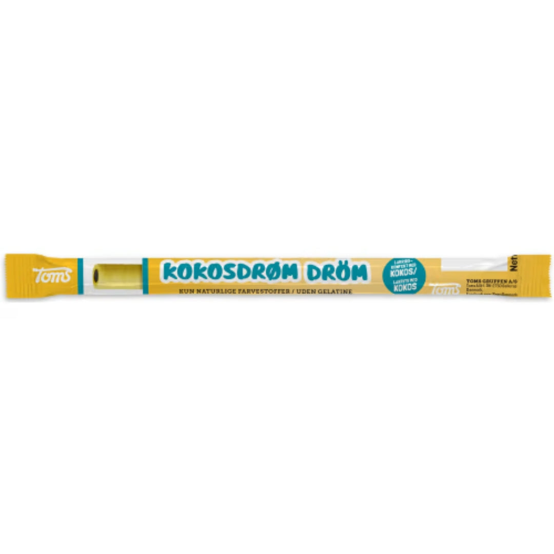 Toms Pingvinstång Kokosdram - Black Licorice, with Coconut Flavor 27g